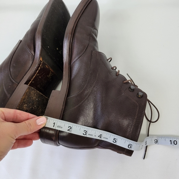 LOUIS VUITTON Brown Lace Up Leather Boots Mens Sz 7.5 - Picture 12 of 14